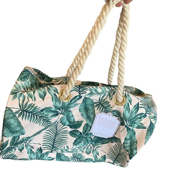 Pottery Barn Palms Rope Duffle Bag Emily & Meritt Travel Tote Kids Teen Womens - Picture 7 of 10